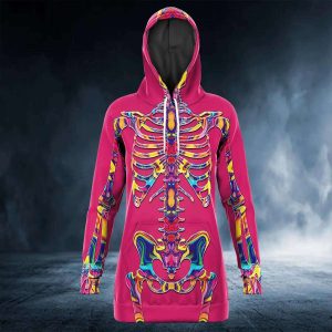A Burst Of Color In The Bones – Skull Clothing – Skull Hoodie Dress