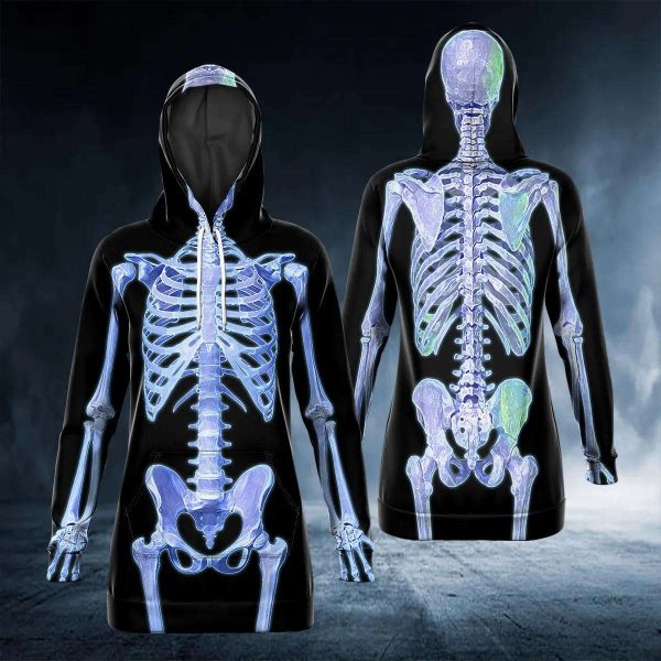 Blue Skeleton Spooky – Skull Clothing – Skull Hoodie Dress
