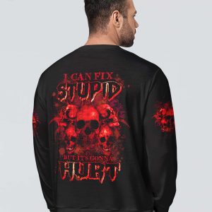 I Can Fix Stupid Evil – Skull Clothing – Skull Sweater Mens