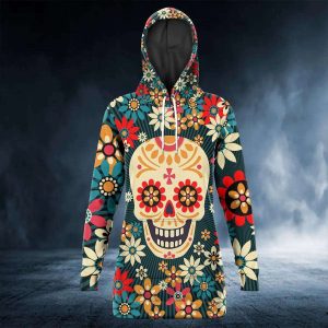 Seamless Floral Sugar Skulls For Day Of The Dead – Skull Hoodie Dress