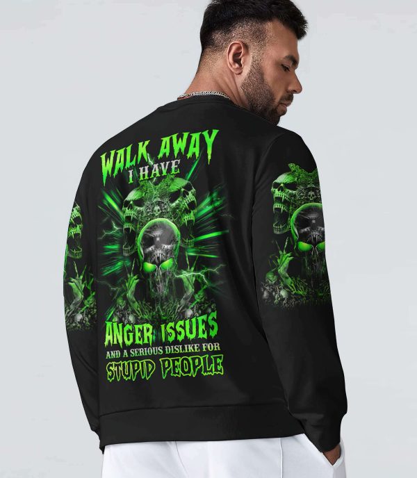 Walk Away I Have Anger Issues – Skull Clothing – Skull Sweater Mens