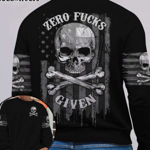 Zero F Given Bones Skull Bw Flag – Skull Clothing – Skull Sweater Mens